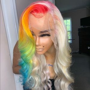 Customized color lace frontal wig.